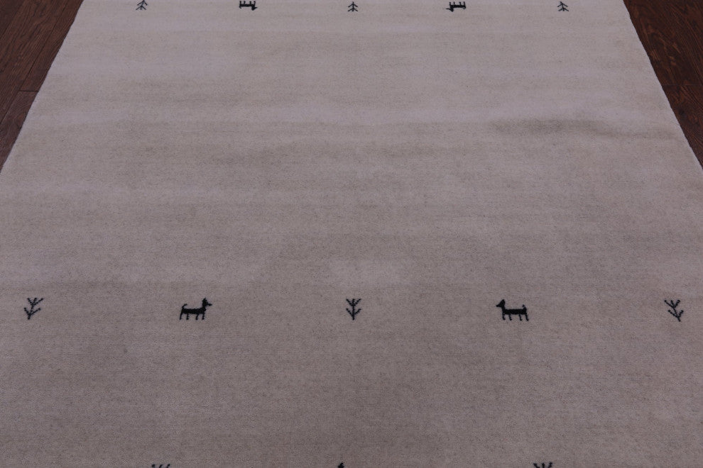 Persian Gabbeh Handmade Wool Rug 5' 0" X 7' 0" - Q15247