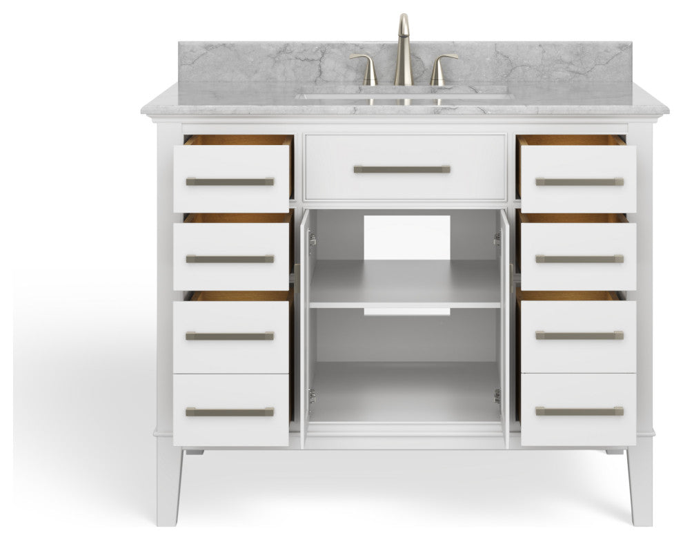 Fairmont Bathroom Vanity, Single Sink, 42", White, Freestanding