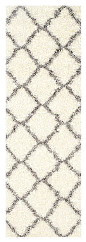 Safavieh Montreal Shag Sgm866B Shag Rug, Ivory/Gray, 2'3"x7'0" Runner
