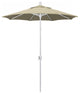 6ft. Matted White Aluminum Market Umbrella Push Button Tilt Antq Beige Sunbrella