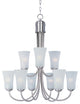 Logan 9-Light Chandelier, Satin Nickel, Frosted