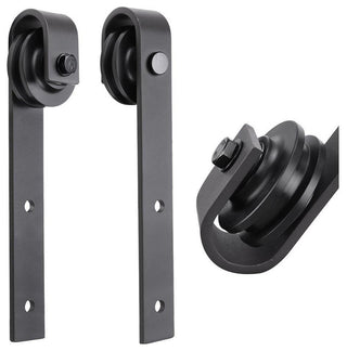 Double Barn Doors / Mela 7444 White Silk / 13FT Rail, 56" X 84" ( 2* 28x84)