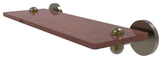 Tango 16" Solid Wood Shelf, Antique Brass