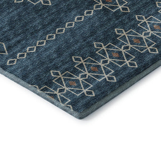 Addison Premium Washable Mayfield AMF109 Blue 8' x 8' Round Rug