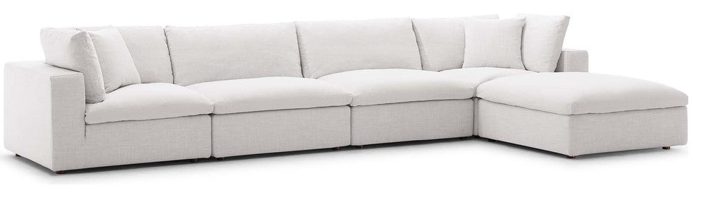 Commix Down Filled Overstuffed 5 Piece Sectional Sofa Set, Beige