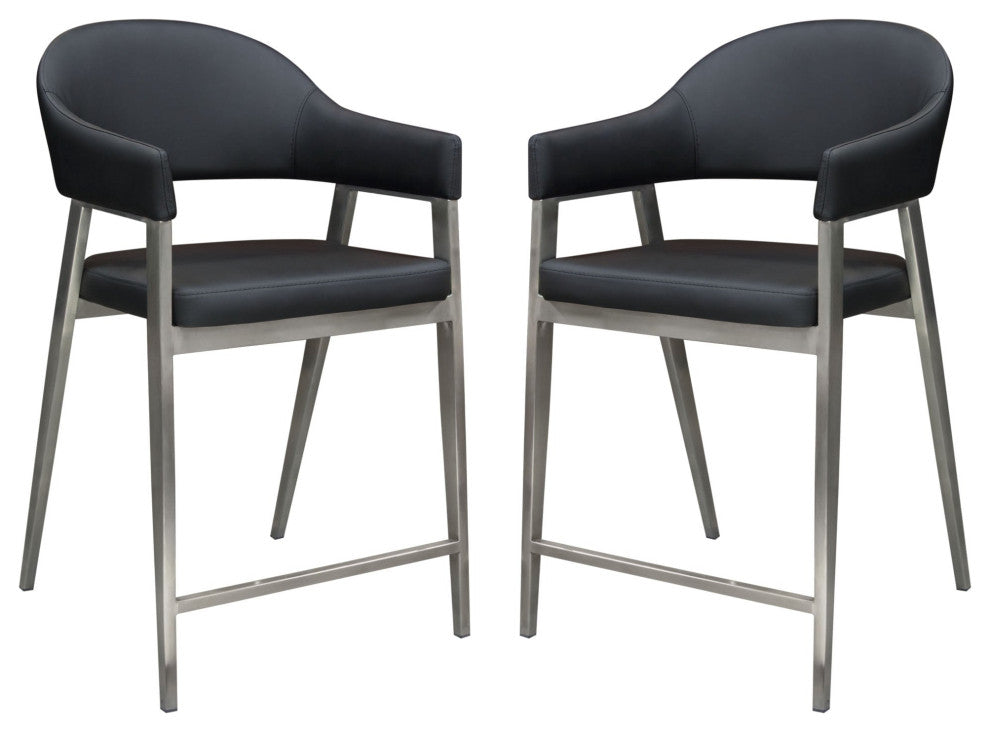 Adele 2 Counter Height Chairs, Black