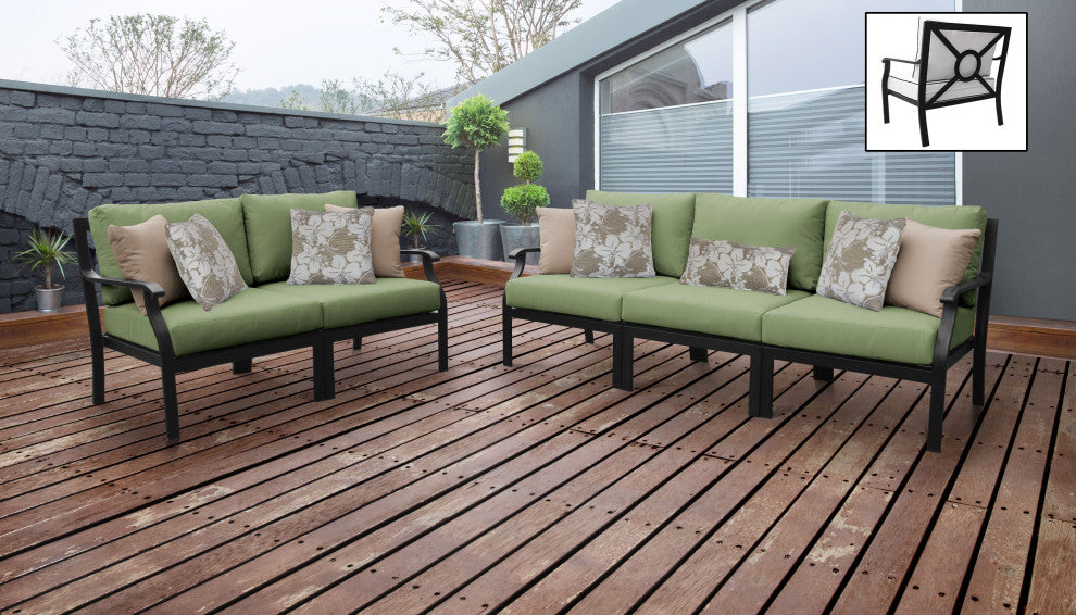 kathy ireland Madison Ave. 5 Piece Aluminum Patio Furniture Set 05a, Forest