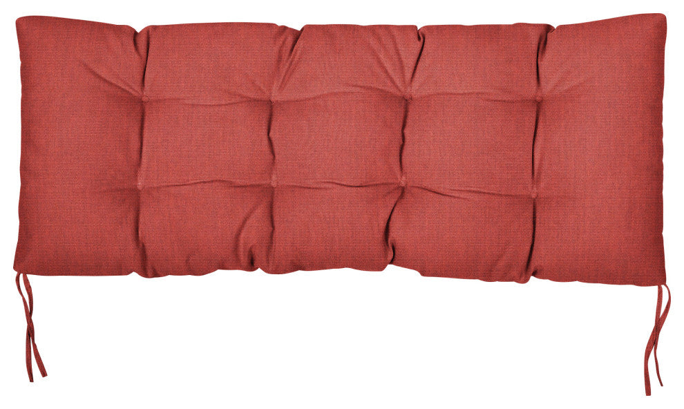 Sunbrella Canvas Indoor/Outdoor Tufted Bench Cushion, Henna, 55x18x2"