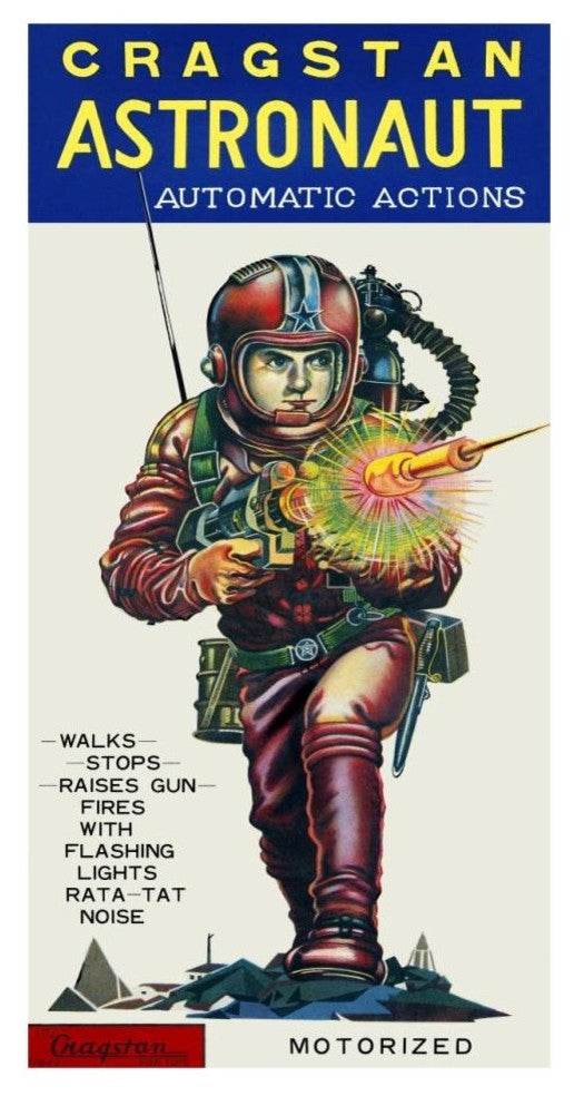 "Cragstan Astronaut Automatic Actions" Digital Paper Print by Retrobot, 17"x32"