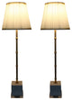 Urbanest, Set of 2, Serrino Buffet Lamps, Gold with White Marble, 29" Tall