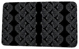 Fickle Florals Dotted Dcor Stripe Print Bath Mat, Black, 21"x34"
