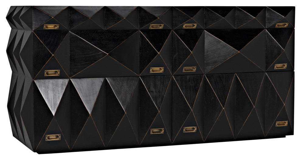 NOIR Furniture - Allegra Dresser in Hand Rubbed Black - GDRE248HB