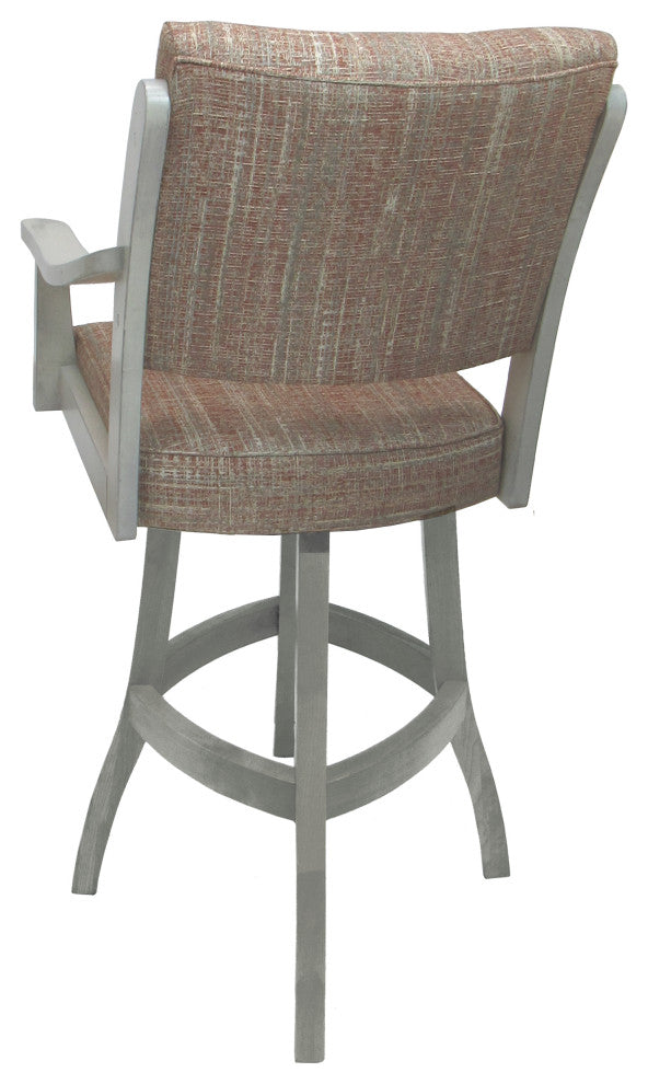 Swivel Counter Wood Bar Stool Casa on S-Base, Watusi Madder -  E-T, 34"