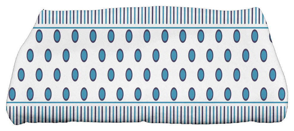 Comb Dot, Strip Print Bath Towel, Navy Blue