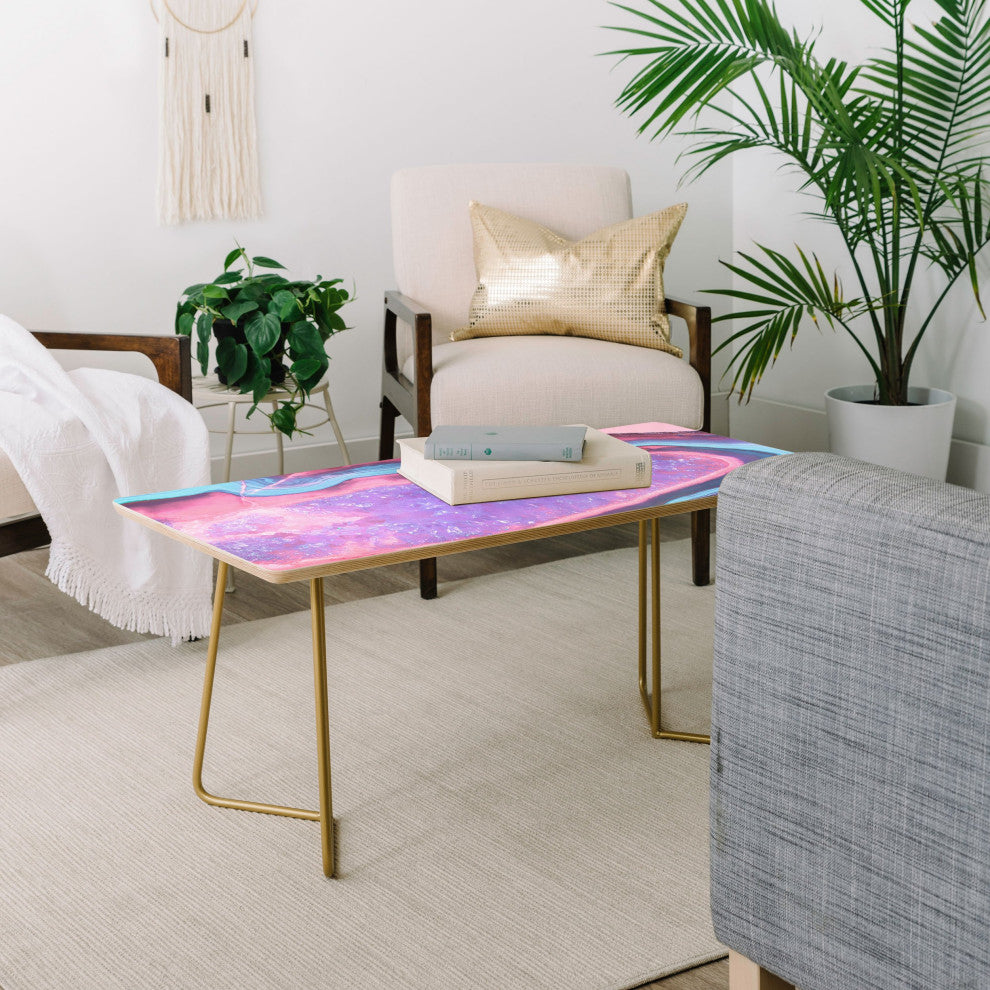 Emanuela Carratoni Serenity and Rose Agate, Amethyst Crystals Coffee Table