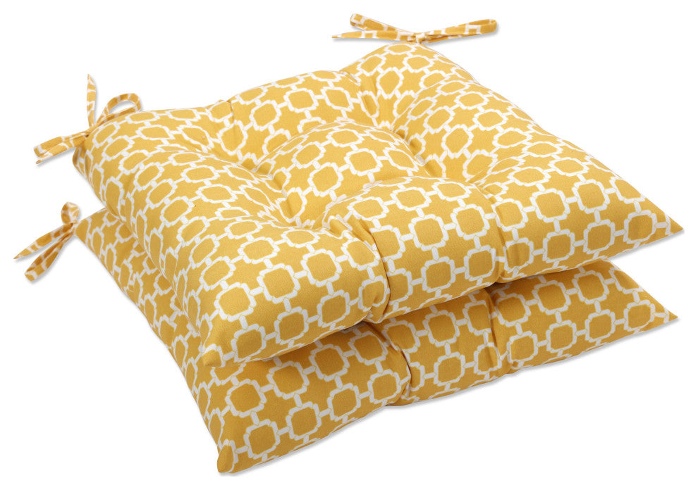 Hockley Wrought Iron Seat Cushion, Set of 2, Yellow