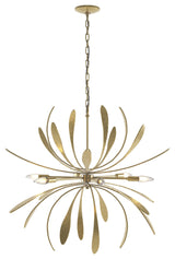 Dahlia Chandelier, Modern Brass Finish