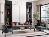 La Francaise Velvet Mansion Sofa Azure/Black