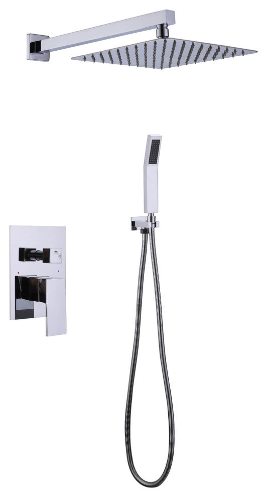 Wall Mounted Shower Faucet with Handheld Shower & Embedded Box, Brushed Nickel