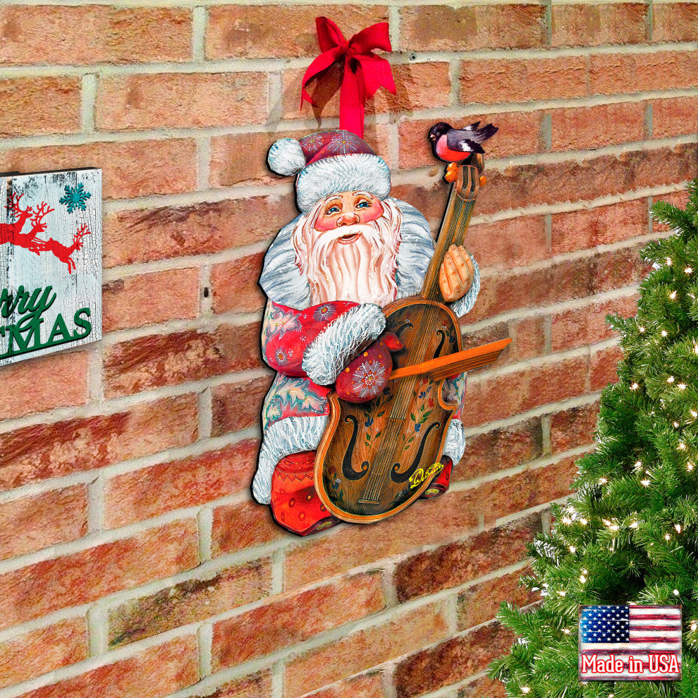 Violin Santa Door Hanger