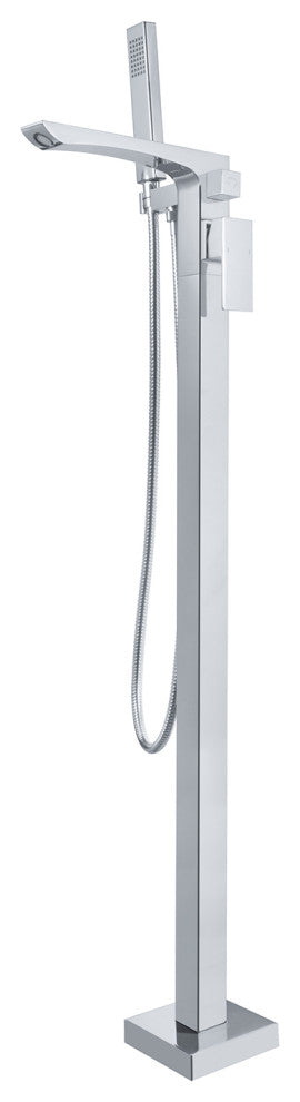 Single Handle Floor Mounted Freestanding Tub Filler, Chrome