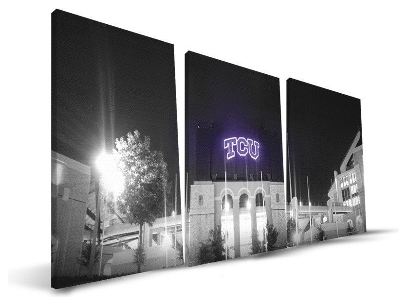 TCU Horned Frogs Amon G. Carter Stadium Canvas Print, 24"x48"