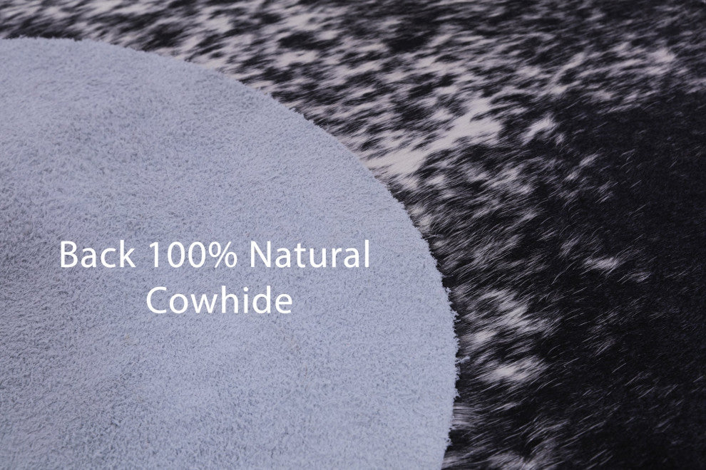 Black and White Natural Cowhide Rug 7' 1" X 6' 10" C2327
