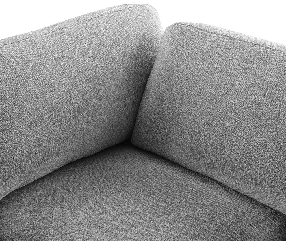Beckham Beige Durable Linen Textured Fabric Armless, Grey, Corner Chair