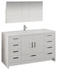 Imperia 60" White Single Sink Bathroom Vanity Set, Faucet-Fft3111ch