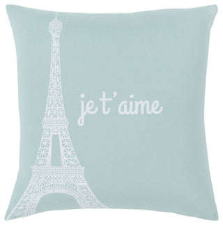 Surya Motto Mtt-007 Pale Blue Pillow Shell With Down Insert 22"H X 22"W