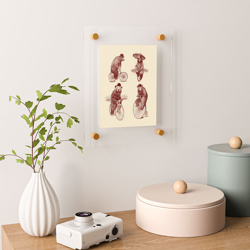 Eric Fan Bears On Bicycles Floating Acrylic Print
