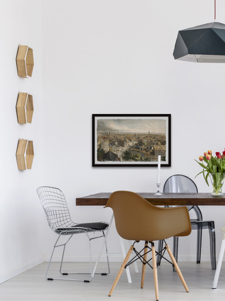 "City Buildings" Framed Painting Print, 12x8