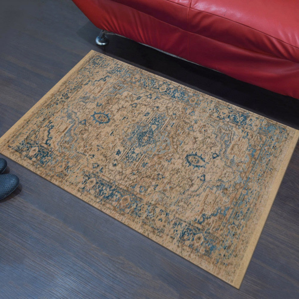 Machine Made Polyester Durable Indoor Outdoor Washable Oriental Pattern Footmat