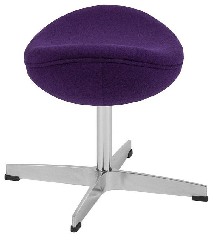 Purple Wool Fabric Ottoman