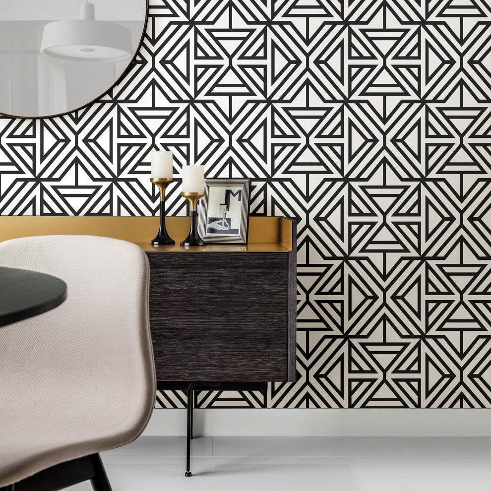 Helios Black Geometric Wallpaper Bolt