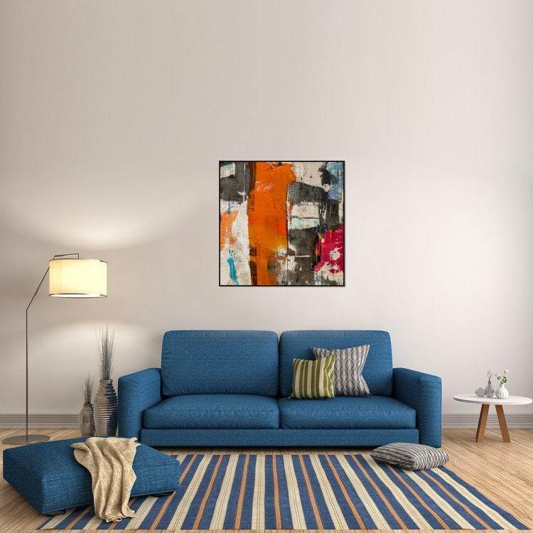 "Colors Royale II" Framed Canvas Giclee by Anne Munson, 41x41"
