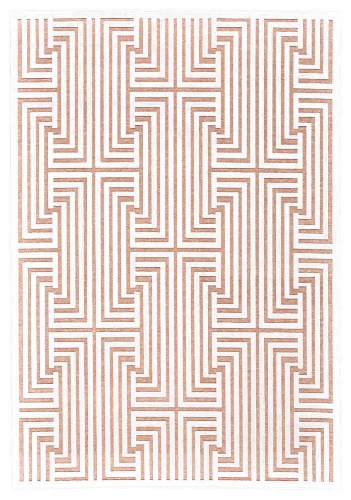 Weave & Wander Qazi Textured Lustrous Rug, Pink/White, 7'6"x10'6"