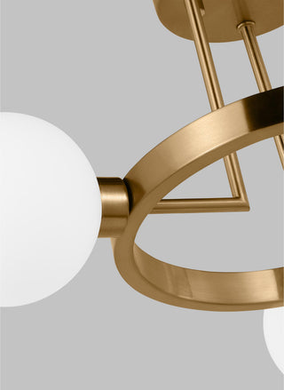 Clybourn Three Light Semi-Flush Mount, Satin Brass