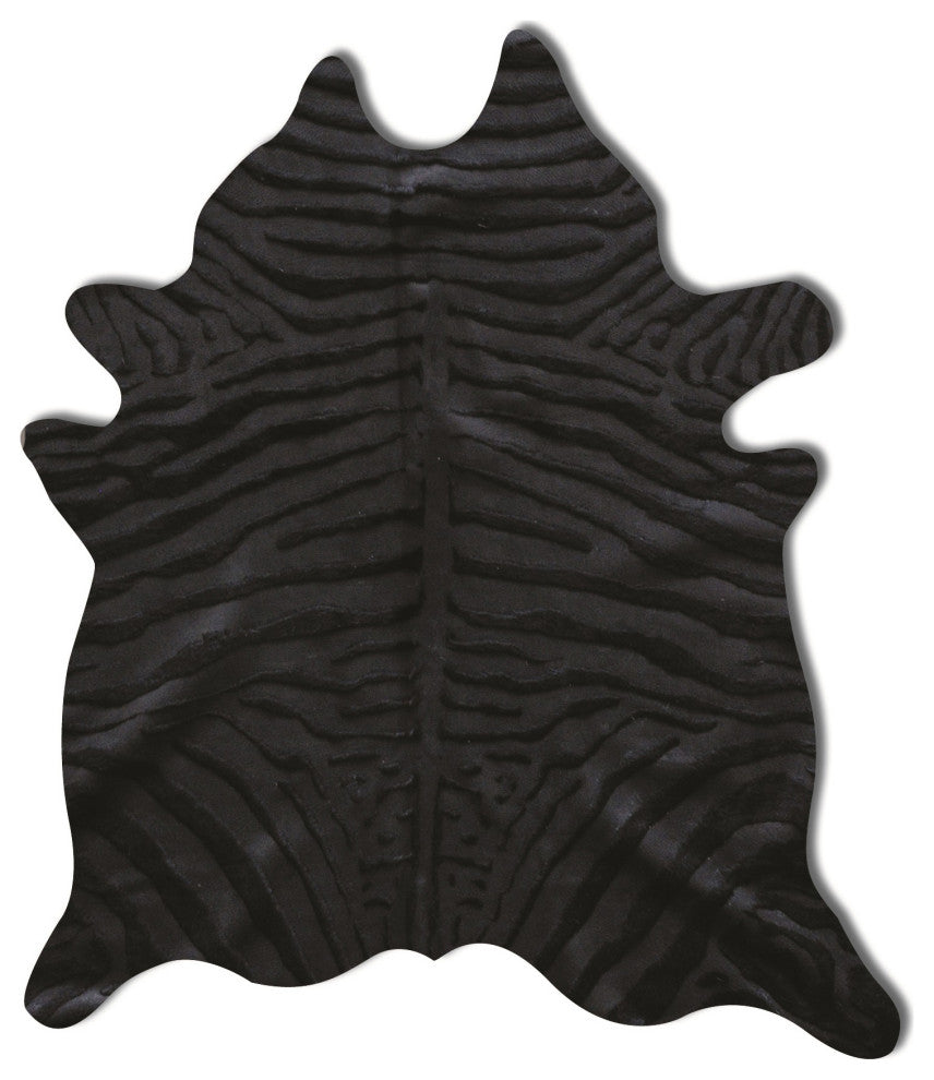 Togo 5' X 7' Cowhide Rug Zebra Black On Black