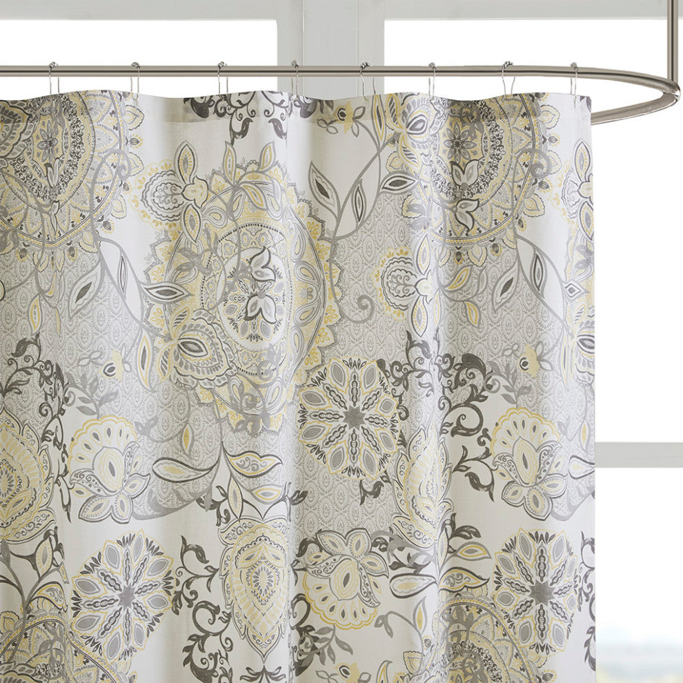 Madison Park Isla Medallion Traditional Cotton Shower Curtain