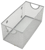 Silver Mesh Open Bin Storage Basket DVD CD Book Holder