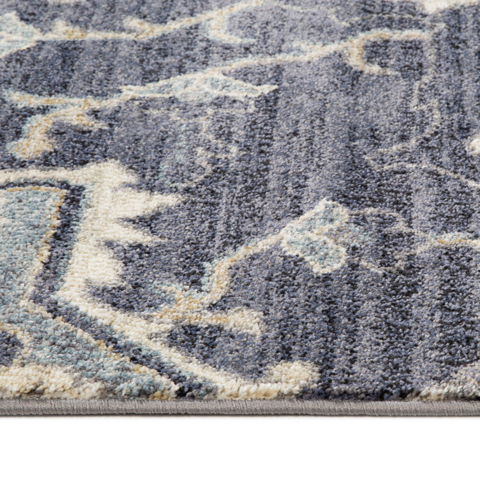 Jordan Eva Area Rug, Purple, 6'7" x 9', Medallion