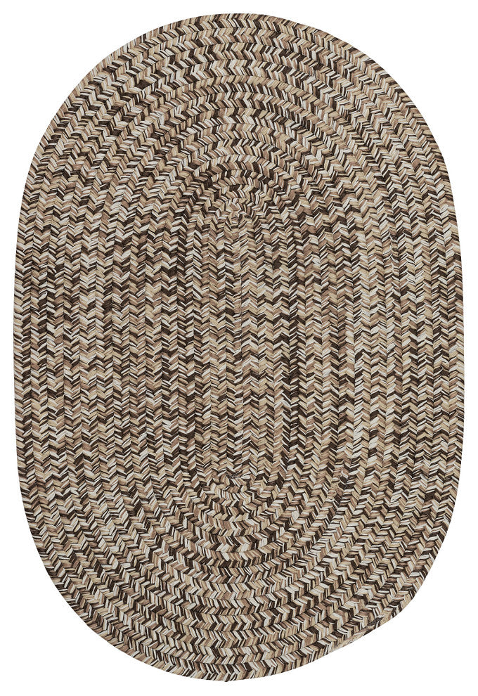 Colonial Mills Carrington Tweed Braided Area Rug Brown 2x9