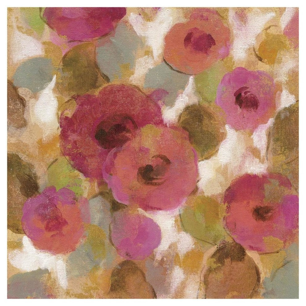 "Glorious Pink Floral II" Digital Paper Print by Silvia Vassileva, 32"x32"