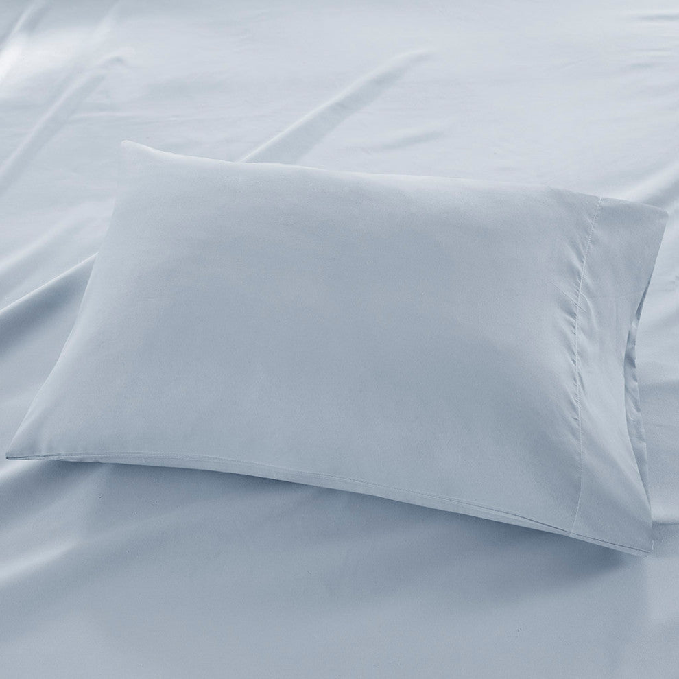 Madison Park Microcell 3M Scotchgard Moisture Treatment Sheet Set, Blue, Queen