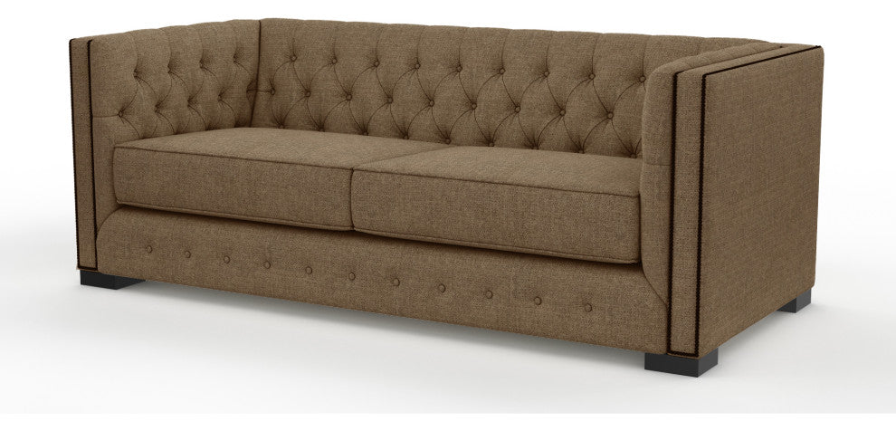 Nativa Interiors Mirel 80" Sofa, Brown, Deep Plush Depth