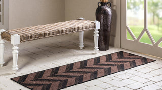 Rug Unique Loom Outdoor Modern Brown Runner 2' 2 x 6' 0