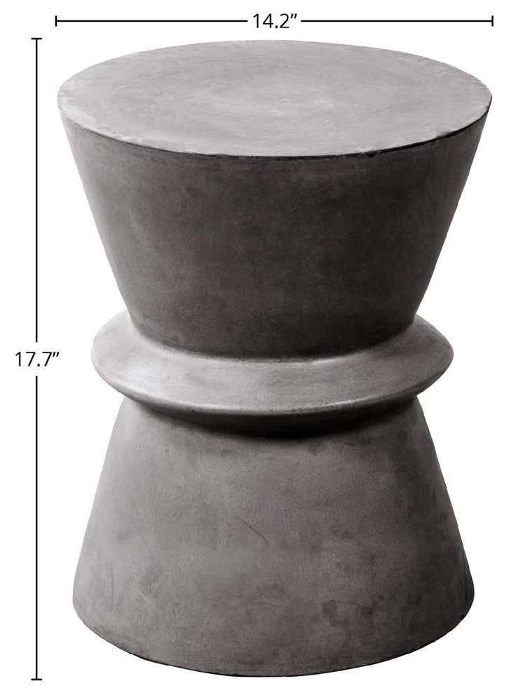 Concrete Hourglass Side Table, Gray