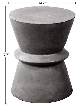 Concrete Hourglass Side Table, Gray