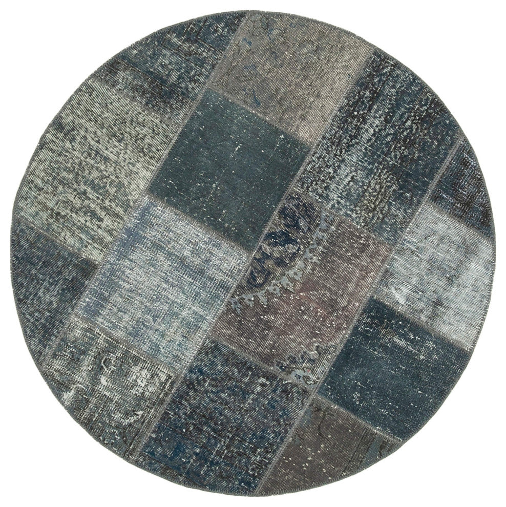 Rug N Carpet - Handmade Oriental 5' 1" x 5' 1" Decorative Round Patchwork Rug